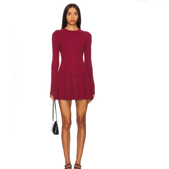 Free People Dresses & Skirts - NWT Free People Burgundy Pleated Knit Dress